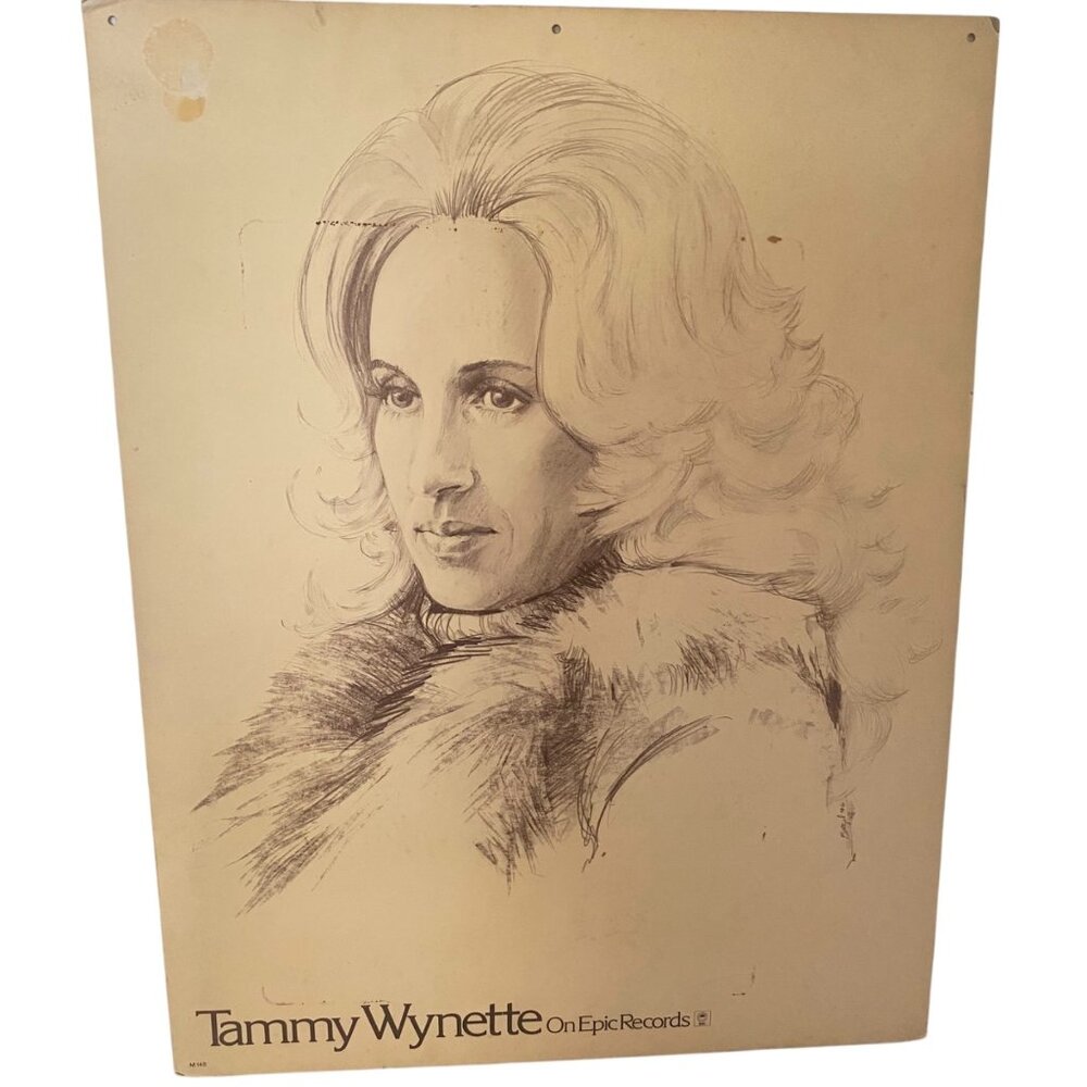 Vintage 1970s Tammy Wynette & Johnny Duncan Music Promo Poster M148 Double sided